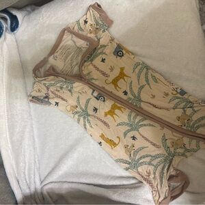 Little Sleepies Shortie Zip-Up Romper with Animal Print